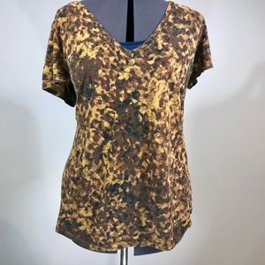 Merona Yellow, Brown & Black Short Sleeve T-Shirt